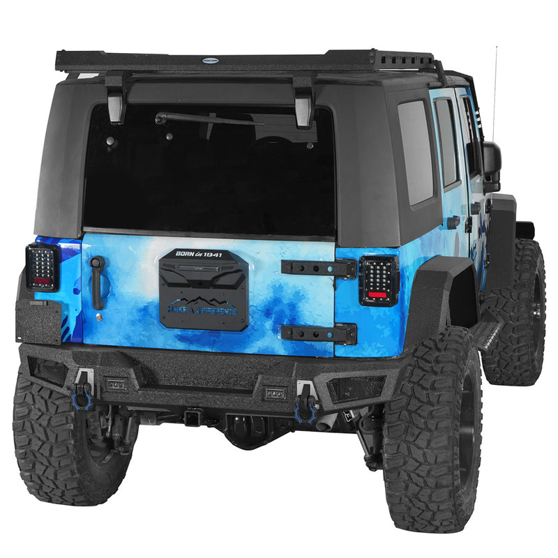 Load image into Gallery viewer, Jeep Wrangler JK Overlanding Rear Bumper with 2" Hitch Receiver Hooke Road b2139s 2

