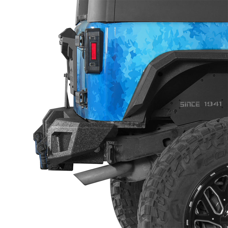 Load image into Gallery viewer, Jeep Wrangler JK Overlanding Rear Bumper with 2" Hitch Receiver Hooke Road b2139s 3
