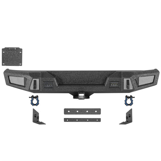 Jeep Wrangler JK Overlanding Rear Bumper with 2" Hitch Receiver Hooke Road b2139s 4