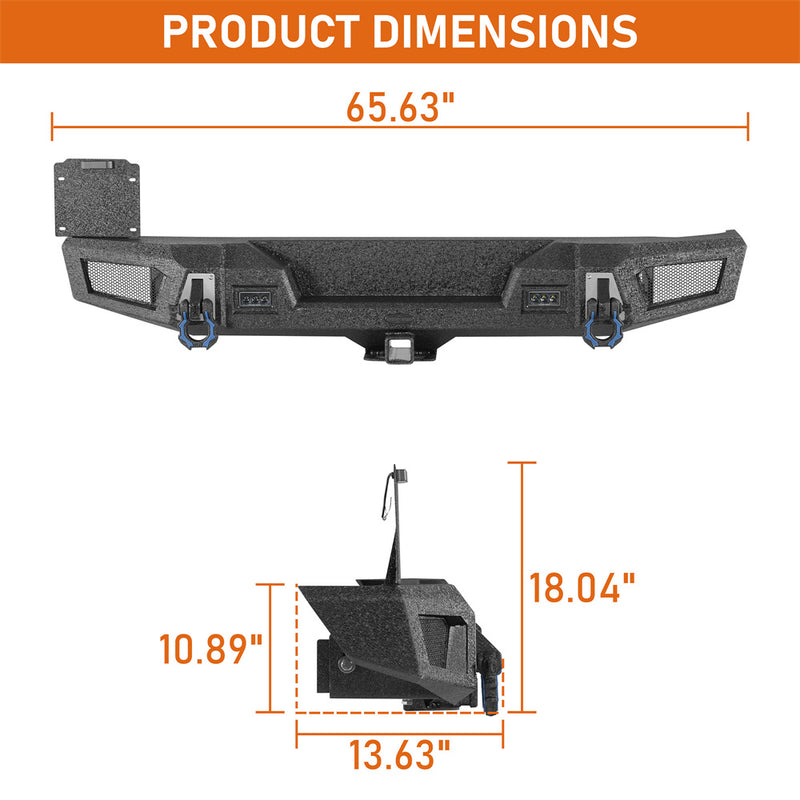 Load image into Gallery viewer, Jeep Wrangler JK Overlanding Rear Bumper with 2" Hitch Receiver Hooke Road b2139s 5
