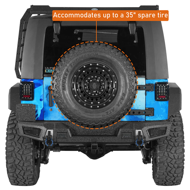 Load image into Gallery viewer, Jeep Wrangler JK Overlanding Rear Bumper with 2" Hitch Receiver Hooke Road b2139s 8

