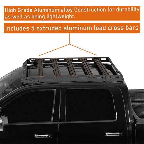 Ford F-150 & 2009-2018 Ram1500 Roof Rack Luggage Rack 4x4 Truck Parts - Hooke Road b9909s 12