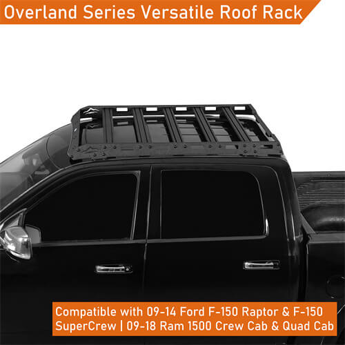 Ford F-150 & 2009-2018 Ram1500 Roof Rack Luggage Rack 4x4 Truck Parts - Hooke Road b9909s 8