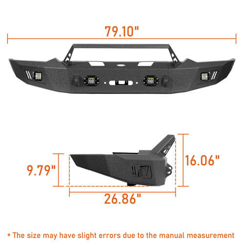 2019-2023 Ram 1500 Aftermarket Full-Width Front Bumper 4x4 Truck Parts - Hooke Road b6032 15