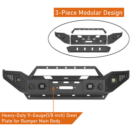 Hooke Road Aftermarket Full Width Front Bumper 4x4 Truck Parts For 2019-2023 Ram 2500 b6305 14