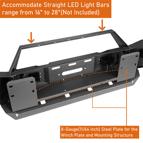 Load image into Gallery viewer, Hooke Road Aftermarket Full Width Front Bumper 4x4 Truck Parts For 2019-2023 Ram 2500 b6305 15
