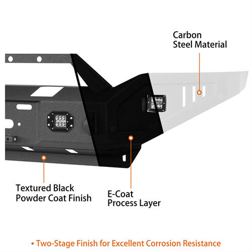 Hooke Road Aftermarket Full Width Front Bumper 4x4 Truck Parts For 2019-2023 Ram 2500 b6305 17