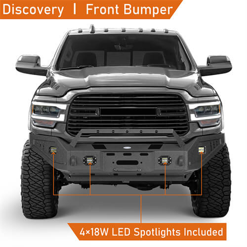 Hooke Road Aftermarket Full Width Front Bumper 4x4 Truck Parts For 2019-2023 Ram 2500 b6305 8