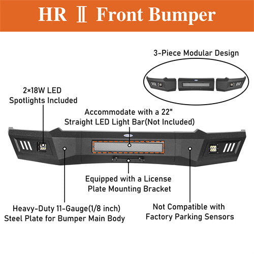 Load image into Gallery viewer, 2019-2023 Ram 1500 Aftermarket Front Full-Width Bumper 4x4 Parts - Hooke Road b6031 13
