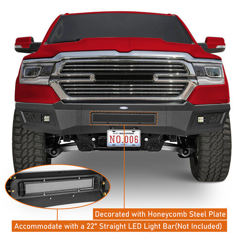 2019-2023 Ram 1500 Aftermarket Front Full-Width Bumper 4x4 Parts - Hooke Road b6031 8