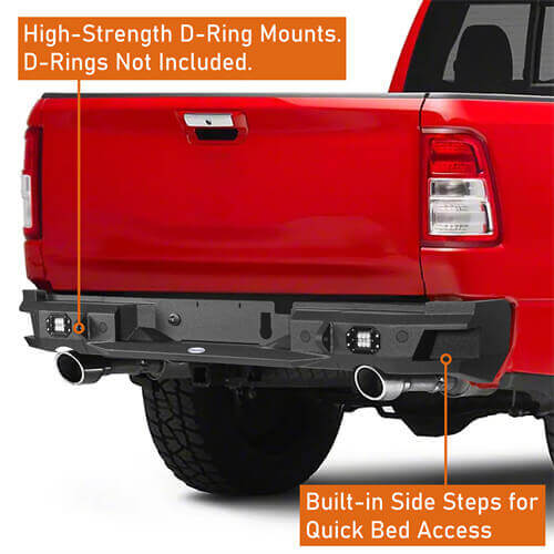 2019-2023 Ram 1500 Offroad Aftermarket Rear Bumper 4x4 Parts- HookeRoad b6034 12