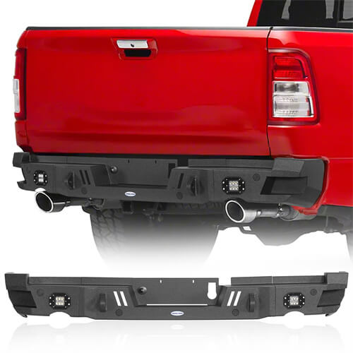 Load image into Gallery viewer, 2019-2023 Ram Offroad Aftermarket Rear Bumper w/LED Spotlights - Hooke Road b6033 2
