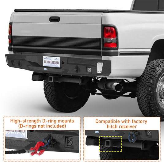 94-01 Ram 1500 & 94-02 Ram 2500 3500 Rear Bumper Hooke Road b6444 7