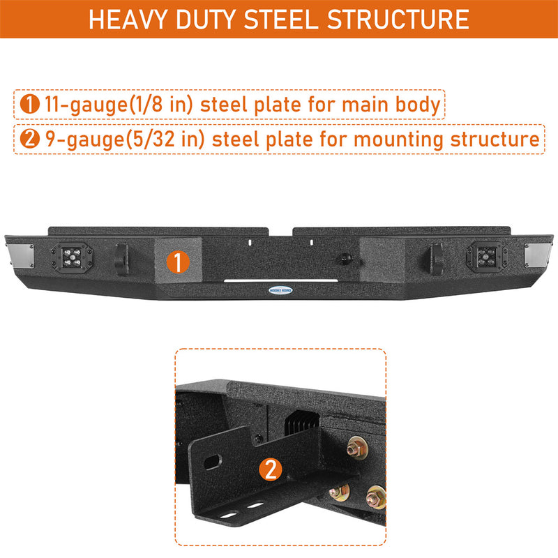 Load image into Gallery viewer, Hooke Road Steel Rear Bumper for 1995-2004 Toyota Tacoma Fleetside b4153 8
