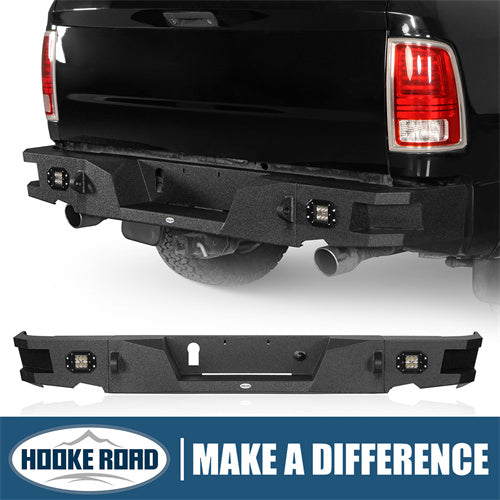 HookeRoad Dodge Ram Rear Bumper for 2009-2018 Dodge Ram 1500 b6002s 1