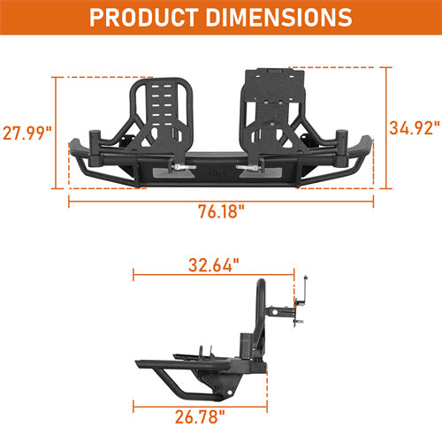 Load image into Gallery viewer, HR 2008-2010 Porsche Cayenne 957 Overland Rear Bumper w/ Dual Swing Arms b7207s 5

