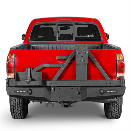 Load image into Gallery viewer, Tacoma Offroad Steel Back Bumper w/Swing Out Tire Carrier For 2005-2015 Toyota Tacoma - Hooke Road b4013s 4
