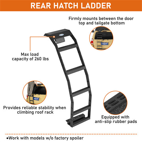 Load image into Gallery viewer, Hooke Road Rear Hatch Ladder for 2003-2009 Toyota 4Runner w/o Spoiler b9852s 7
