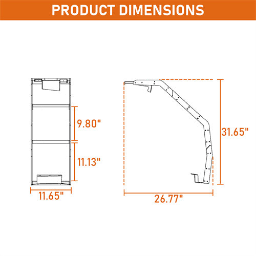 Hooke Road Rear Hatch Ladder for 2013-2017 Subaru XV Crosstrek b4708s  
4