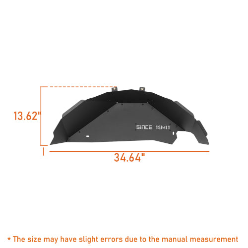 thumbnail image 2 of Hooke Road Aluminum Front & Rear Inner Fender Liners For 2007-2018 Jeep Wrangler JK JKU – Textured Black, Bolt-On 2 of 2