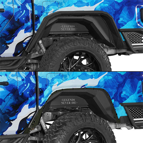 Hooke Road Aluminum Legend Rear Inner Fender Liners for 2020-2025 Jeep Gladiator JT b7027s 2