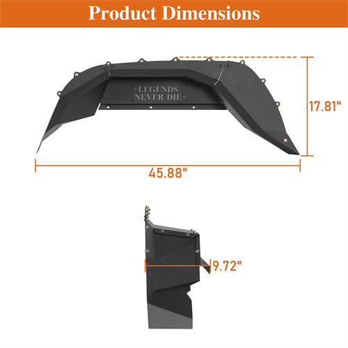 Load image into Gallery viewer, Hooke Road Aluminum Legend Rear Inner Fender Liners for 2020-2025 Jeep Gladiator JT b7027s 4
