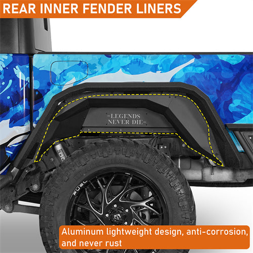 Load image into Gallery viewer, Hooke Road Aluminum Legend Rear Inner Fender Liners for 2020-2025 Jeep Gladiator JT b7027s 6
