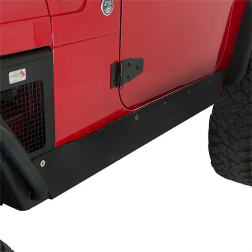 HookeRoad Jeep TJ Textured Steel Rock Slider Rock Guard Body Armor for 1997-2006 Jeep Wrangler TJ b1021 5