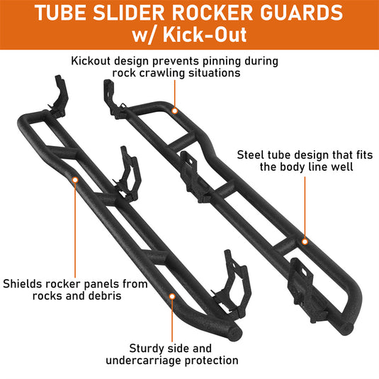 Hooke Road Rocker Guards w/ Kick-Out for Ram 1500 2500 3500 Crew Cab b6215s 7