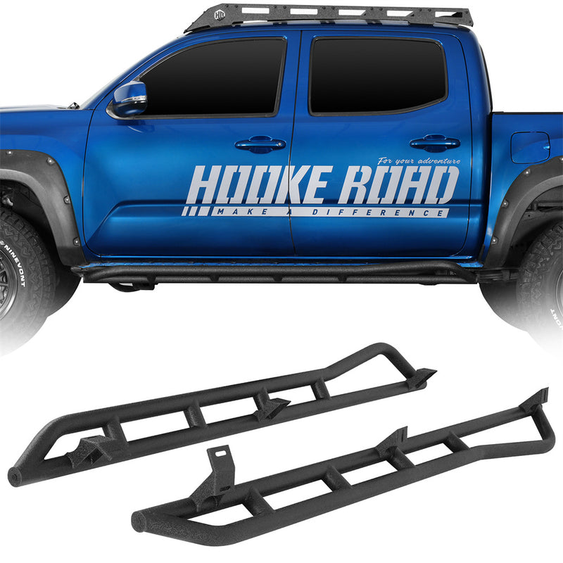Load image into Gallery viewer, Rocker Sliders w/ Kick-Out for 2005-2023 Toyota Tacoma Double Cab Hooke Road b4237s 1
