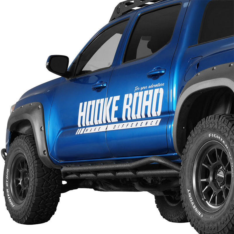 Load image into Gallery viewer, Rocker Sliders w/ Kick-Out for 2005-2023 Toyota Tacoma Double Cab Hooke Road b4237s 2
