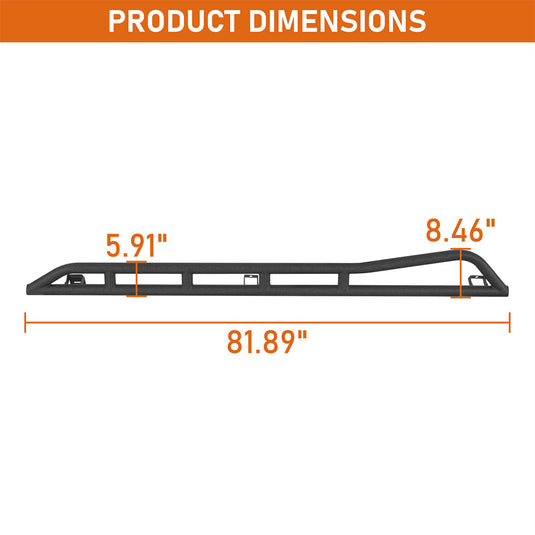 Rocker Sliders w/ Kick-Out for 2005-2023 Toyota Tacoma Double Cab Hooke Road b4237s 5