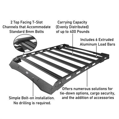 Roof Rack Car Top Luggage Holder For 2005-2023 Toyota Tacoma Double Cab - Hooke Road b40341s 15