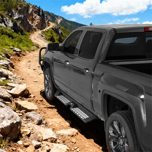 Hooke Road Running Boards for 2007-2018 Chevy Silverado/GMC Sierra Crew Cab b9465 2