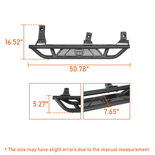 Hooke Road Tubular Side Step Bars for Jeep Wrangler TJ 1997-2006, Excluding Unlimited b1036 12