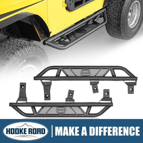 Load image into Gallery viewer, Hooke Road Tubular Side Step Bars for Jeep Wrangler TJ 1997-2006, Excluding Unlimited b1036 1
