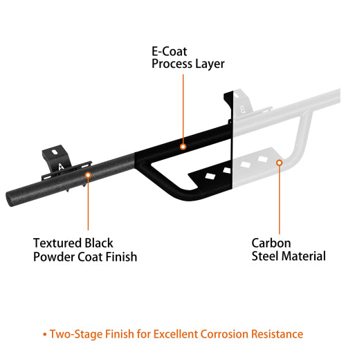 Load image into Gallery viewer, Hooke Road Running Boards Tubular Side Steps for 2020-2024 Jeep Gladiator b7001 9
