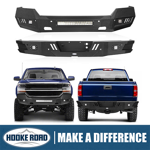 HookeRoad Chevrolet Silverado Front & Rear Bumper for Chevy Silverado 1500 HookeRoad HE.9023+9025 1