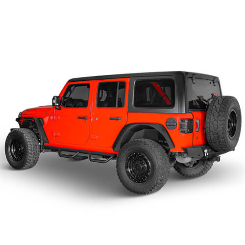 Hooke Road Front & Rear Slim Flat Fender Flares Kit For 2018-2023 Jeep Wrangler JL B3049 5