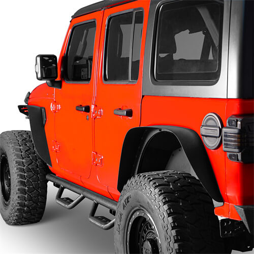 Load image into Gallery viewer, Hooke Road Front &amp; Rear Slim Flat Fender Flares Kit For 2018-2023 Jeep Wrangler JL B3049 7
