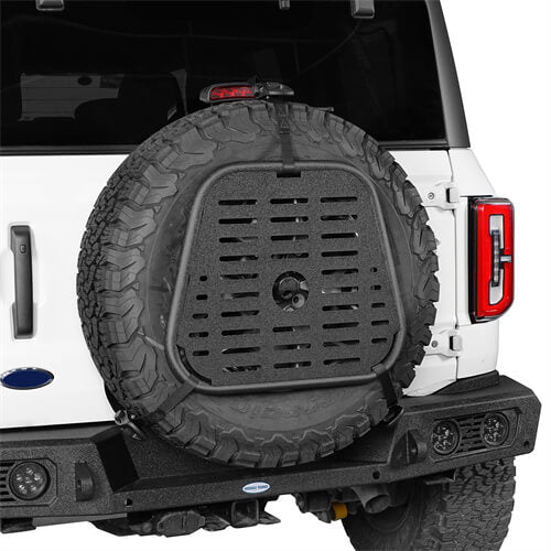 Spare Tire Jeep Wrangler & Bronco Molle Panel Storage Panel For Jeep Wrangler YJ TJ JK 87-18 Ford Bronco 21-23 - Hooke Road b1032s 14