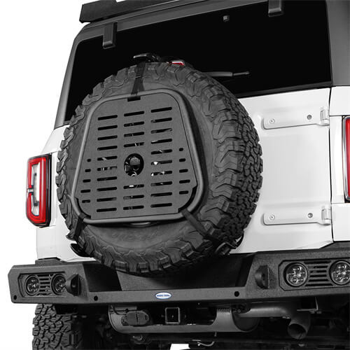 Load image into Gallery viewer, Spare Tire Jeep Wrangler &amp; Bronco Molle Panel Storage Panel For Jeep Wrangler YJ TJ JK 87-18 Ford Bronco 21-23 - Hooke Road b1032s 15
