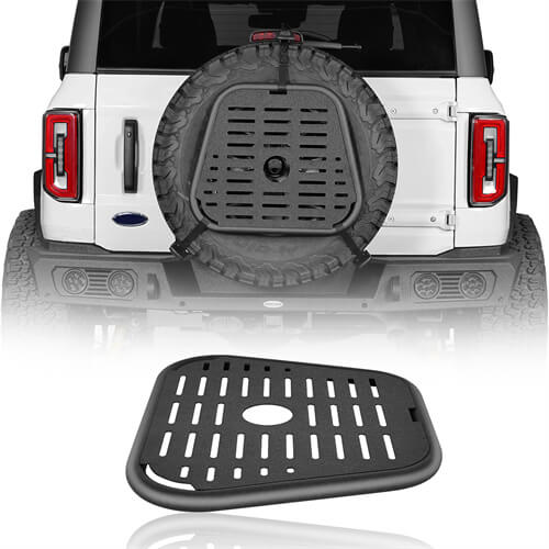 Spare Tire Jeep Wrangler & Bronco Molle Panel Storage Panel For Jeep Wrangler YJ TJ JK 87-18 Ford Bronco 21-23 - Hooke Road b1032s 2