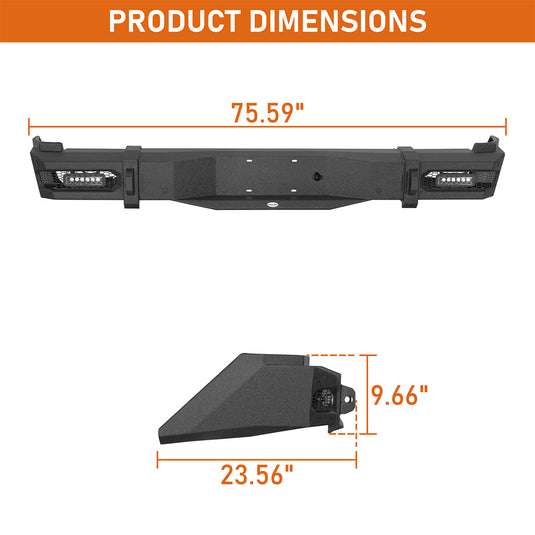 Hooke Road Stag Rear Bumper for 2014-2021 Toyota Tundra b5029s 5
