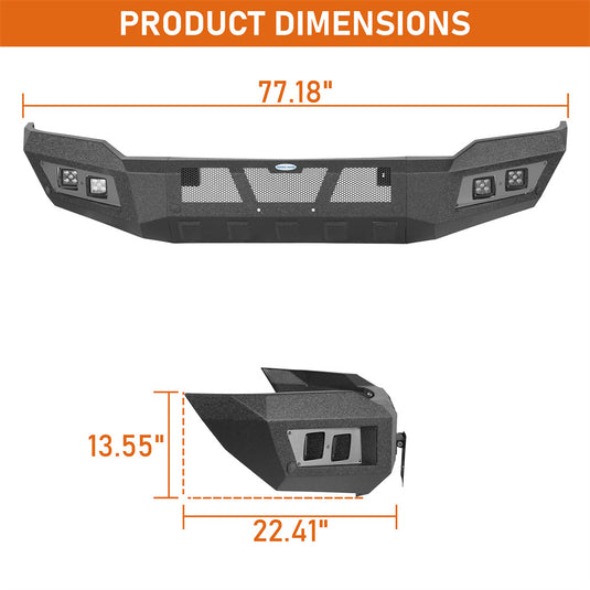 Hooke Road Steel Front Bumper for 2018-2020 Ford F-150 b8264 5