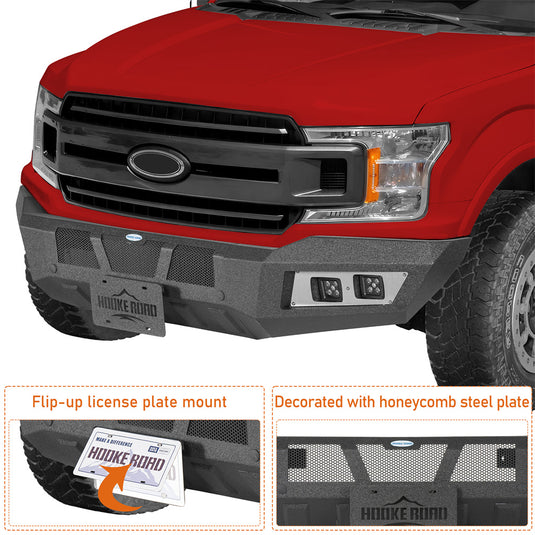 Hooke Road Steel Front Bumper for 2018-2020 Ford F-150 b8264 6