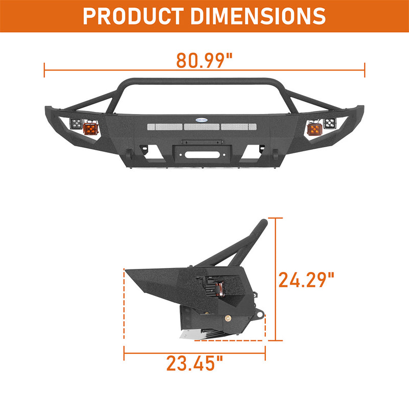 Load image into Gallery viewer, Hooke Road Steel Front Bumper with Winch Plate for 2014-2021 Toyota Tundra b5013s 5
