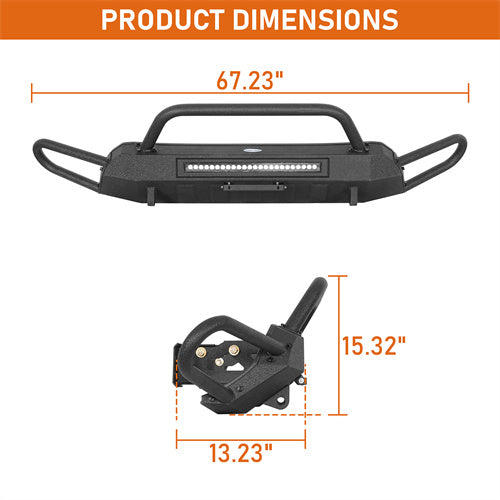 Load image into Gallery viewer, Hooke Road Steel Front Bumper w/ 72W LED Spotlight Bar 2016-2023 Toyota Tacoma b4235 6
