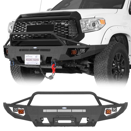 Hooke Road Steel Front Bumper with Winch Plate for 2014-2021 Toyota Tundra b5013s 1