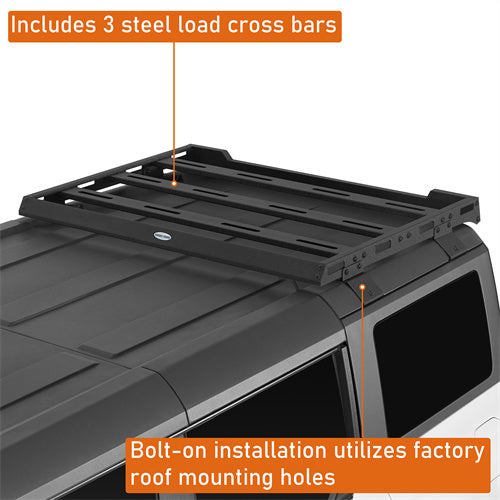 Load image into Gallery viewer, Steel Half Roof Rack for 2021-2025 Ford Bronco 4 Doors Hardtop Hooke Road b8937s 7
